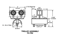 Product Image Short Intermediate Trolley Assembly, 14 Gauge C-Track Installation