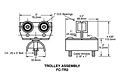Product Image Short Intermediate Trolley Assembly, 14 Gauge C-Track Installation