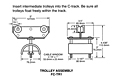 Drawing Standard Duty Intermediate Trolley-Saddle Assemblies, 14 Gauge C-Track Installation