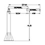 Dimensional Drawing for AJ360-F Series Free Standing Articulating Jib Cranes